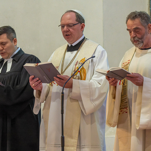 Oekumenischer Festgottedienst in der Pfarrkirche KirchdorfBild: v.l.n.r. Pfarrer Thomas Kutsam - Evangelisch, Abt Nikolaus Thiel, Pfarrer P.Severin Kranabitl - Katholisch
